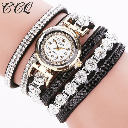 Foreign Trade Hot Ladies Watch Hot Selling Korean Velvet Strap Diamond Winding Women's Bracelet Watch