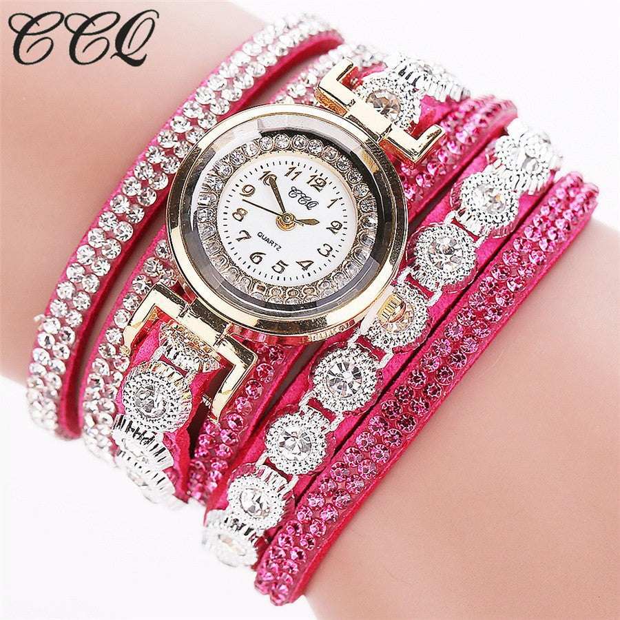Foreign Trade Hot Ladies Watch Hot Selling Korean Velvet Strap Diamond Winding Women's Bracelet Watch
