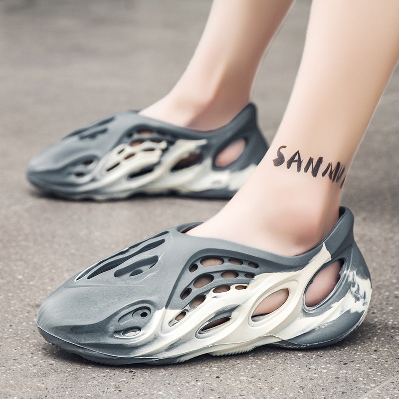 Foreign Trade Plus Size Kanye Coconut Camouflage Cave Shoes EVA Rubber And Plastic Outer Wear Fashion Couple Cave Sandals Beach Shoes