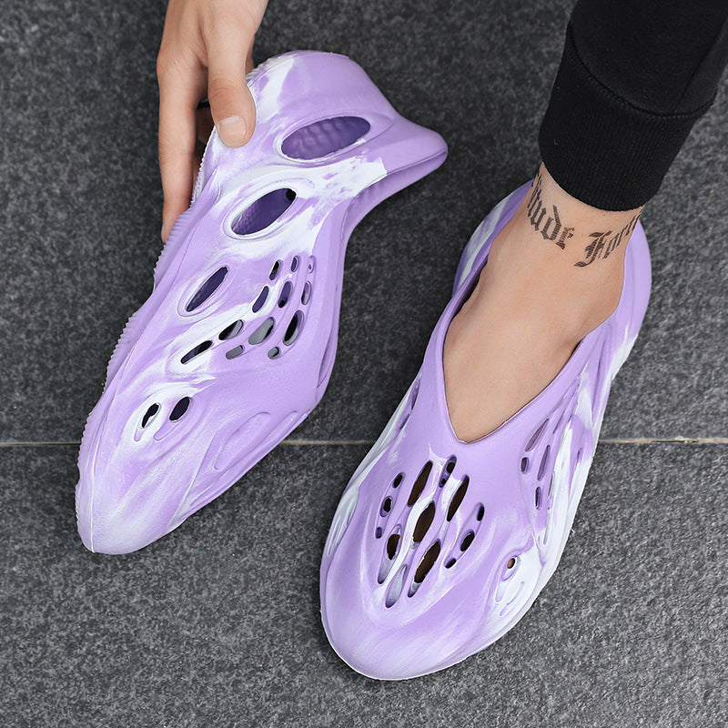 Foreign Trade Plus Size Kanye Coconut Camouflage Cave Shoes EVA Rubber And Plastic Outer Wear Fashion Couple Cave Sandals Beach Shoes