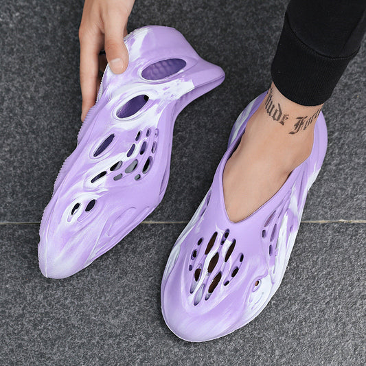 Foreign Trade Plus Size Kanye Coconut Camouflage Cave Shoes EVA Rubber And Plastic Outer Wear Fashion Couple Cave Sandals Beach Shoes