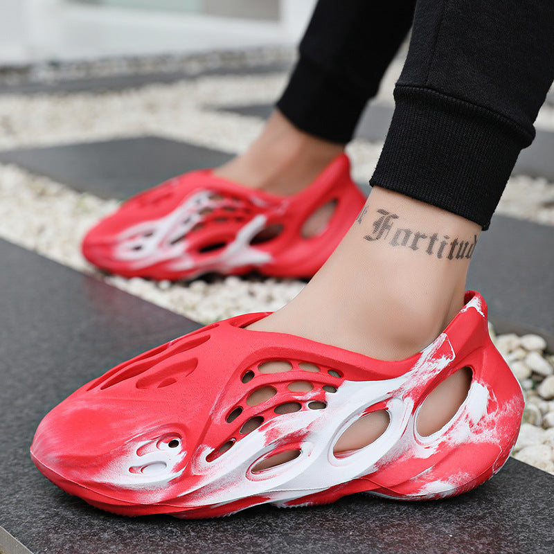 Foreign Trade Plus Size Kanye Coconut Camouflage Cave Shoes EVA Rubber And Plastic Outer Wear Fashion Couple Cave Sandals Beach Shoes